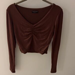 Naked Wardrobe Brown Long Sleeve Top